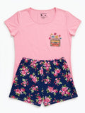 Pijama manga flores