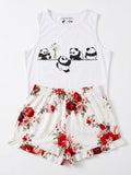 Pijama sin manga pandas